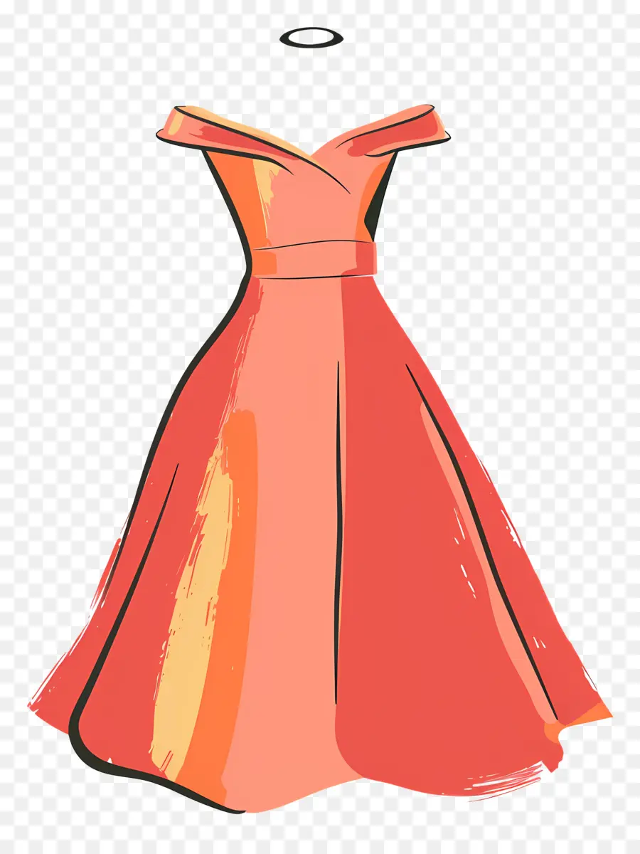 модное платье，оранжевое платье PNG
