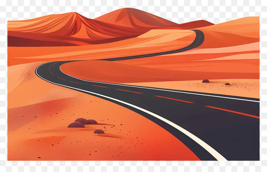 дорога в пустыне，засушливый ландшафт PNG