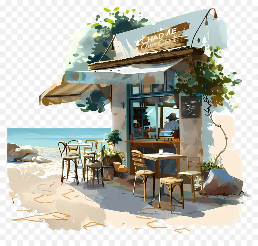 кафе，пляж PNG