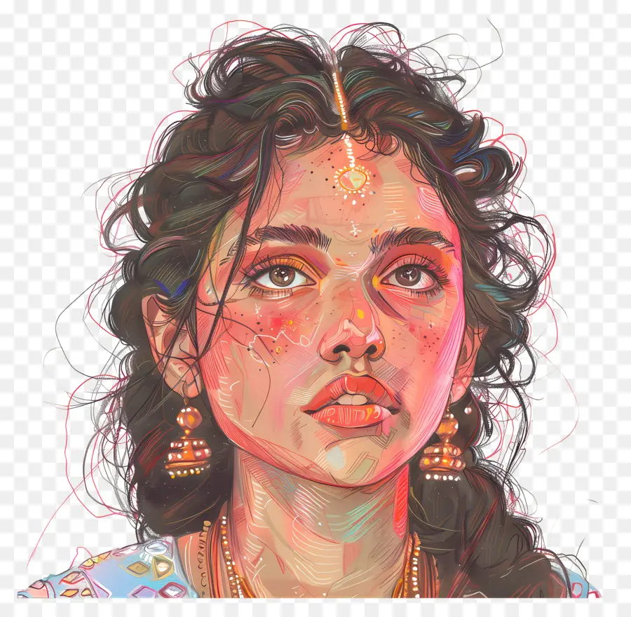 индийская женщина，Индийской живописи PNG