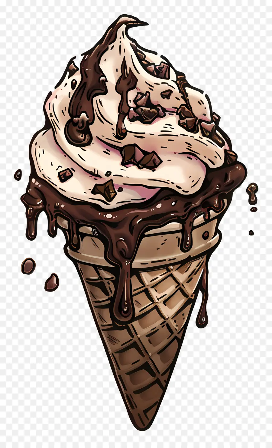 Мороженое，шоколадное мороженое конус PNG