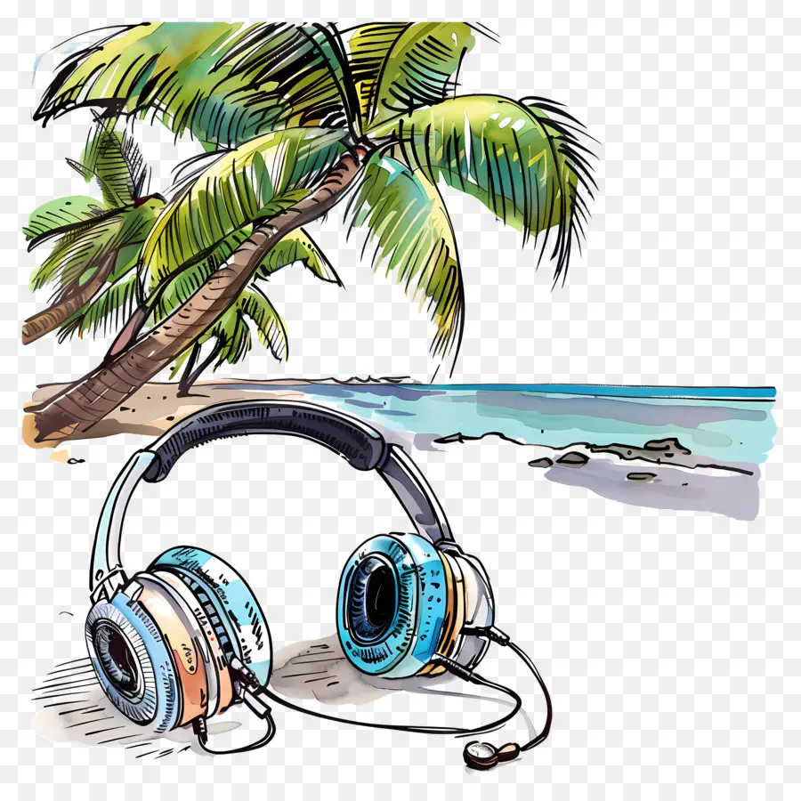 пляжные мелодии，Headphones PNG