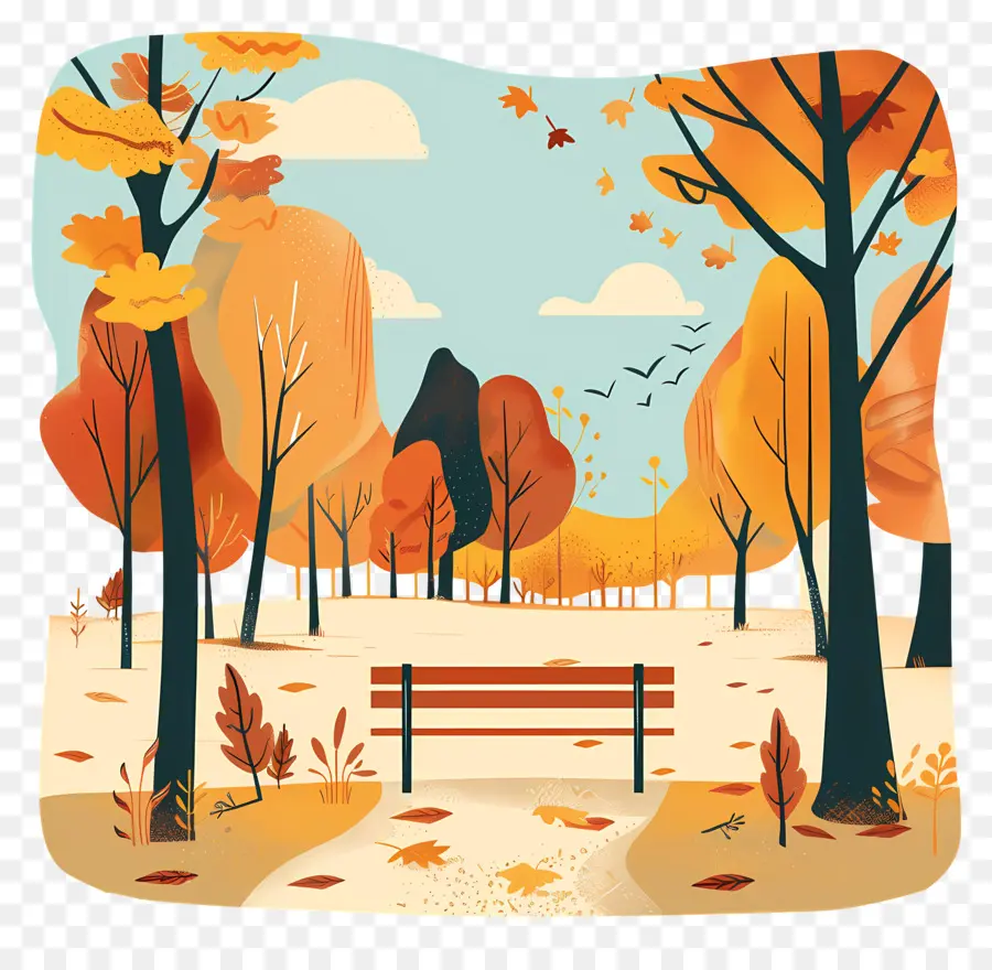 Осенний парк фон，Осень PNG
