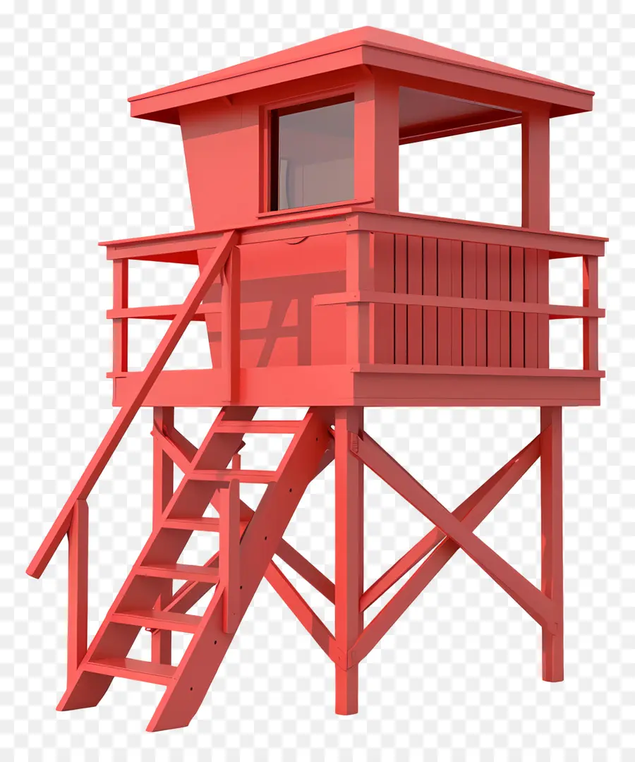 спасательный стенд，Красная деревянная башня PNG