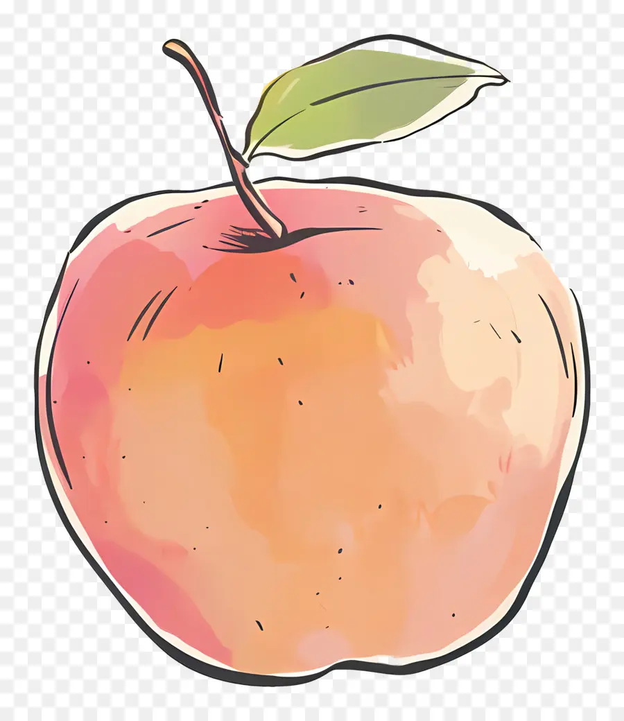 симпатичные яблоко，акварельные иллюстрации PNG