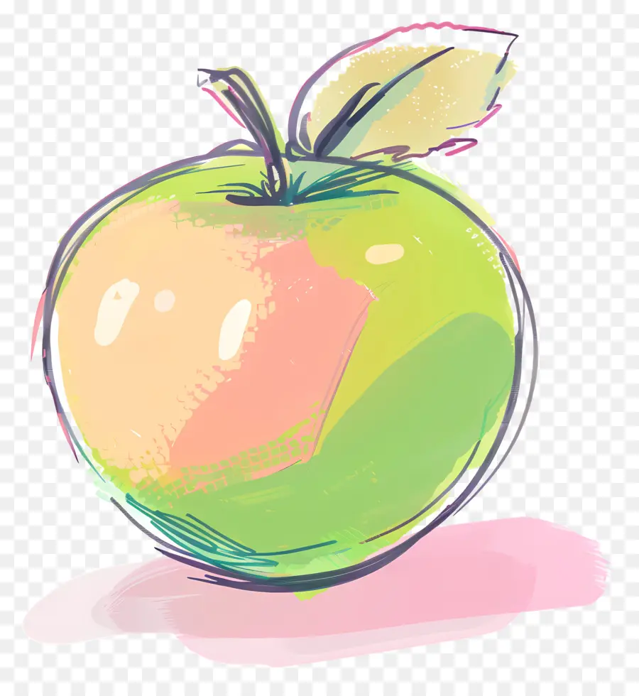 симпатичные яблоко，зеленое яблоко PNG