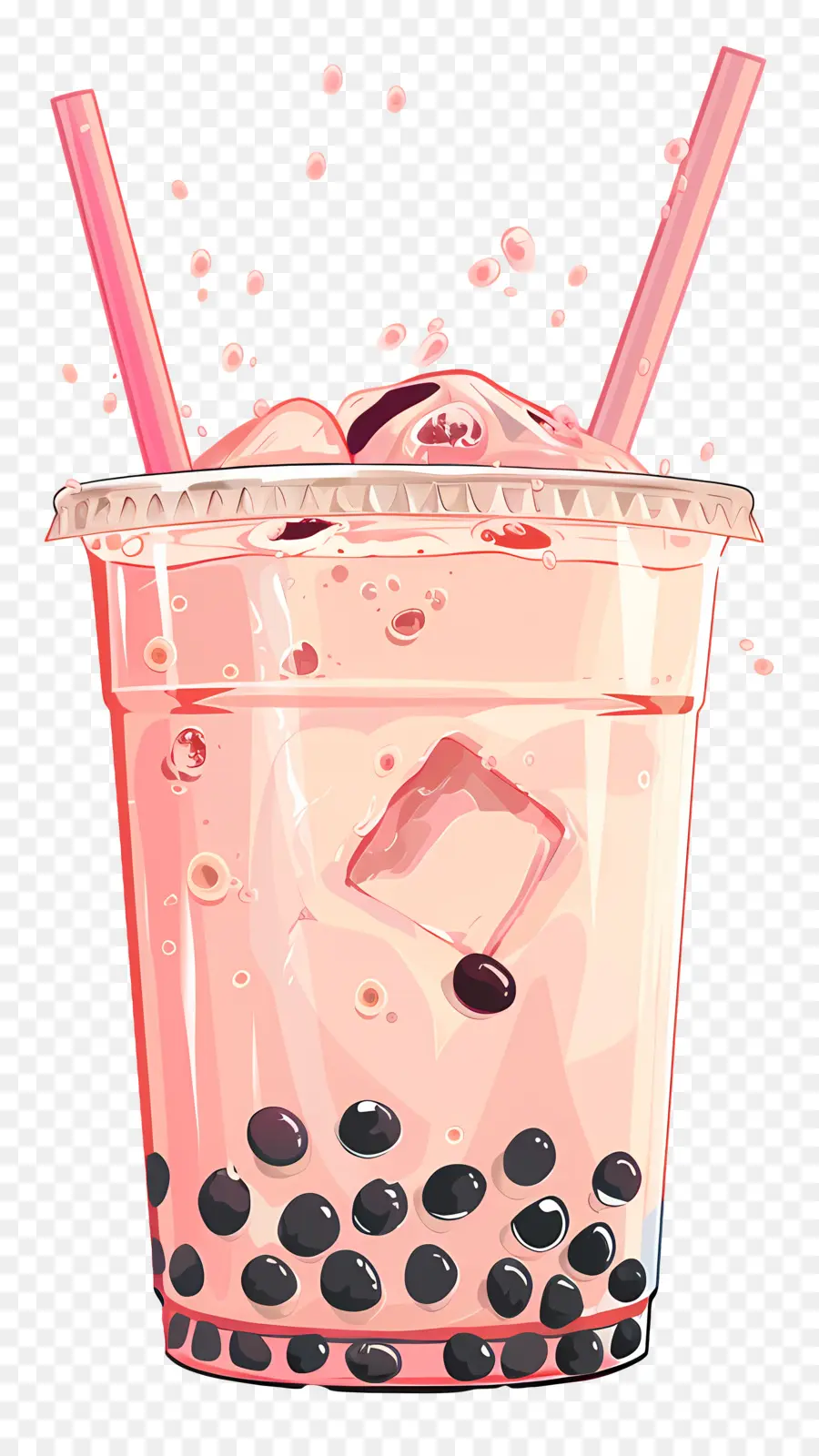 Розовый чай Боба，розовый напиток PNG