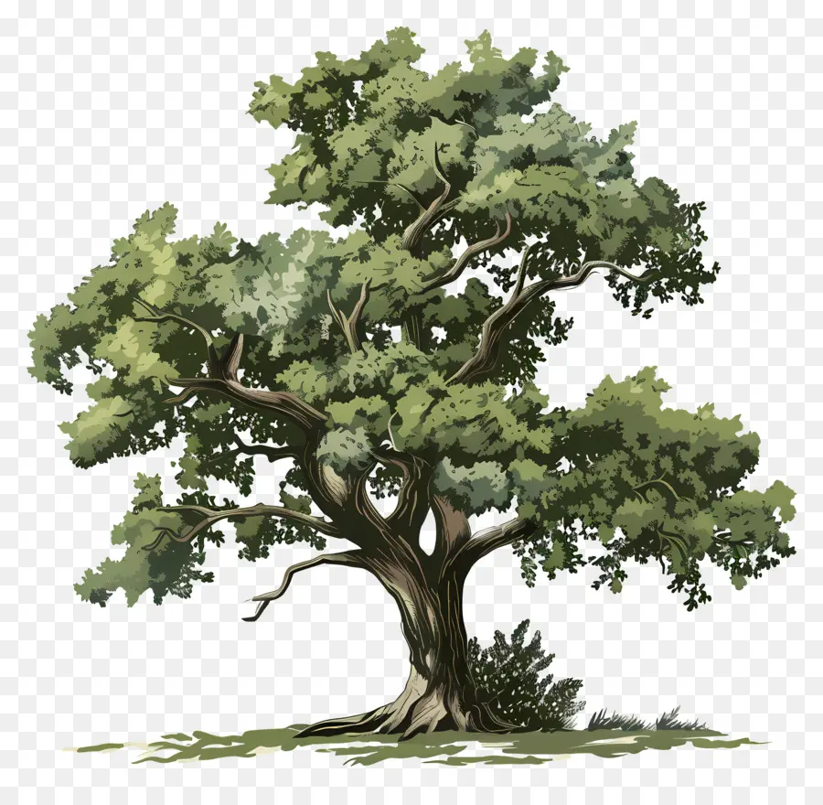 Oak Tree，большой багажник PNG