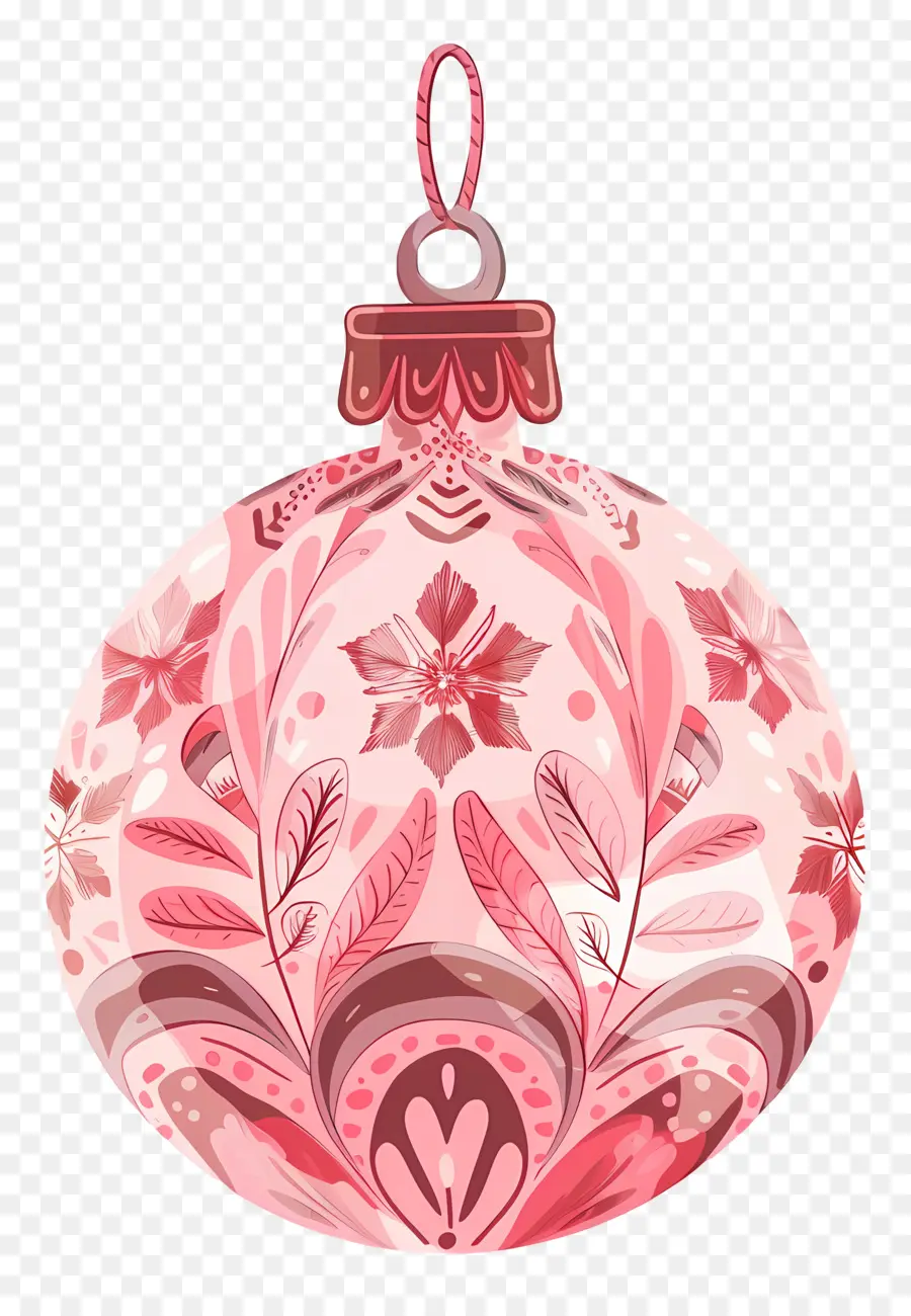 розовый рождественский орнамент，розовый орнамент PNG