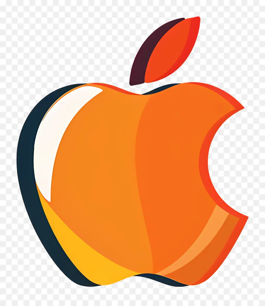 логотип Apple ，оранжевое яблоко PNG