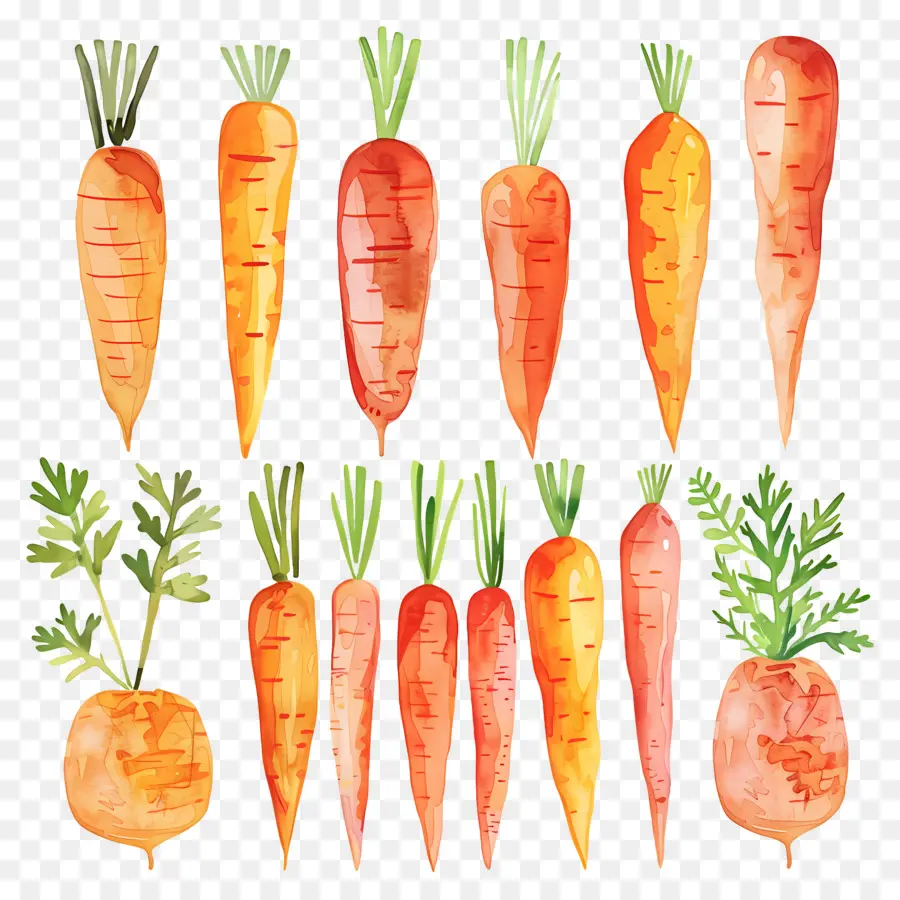 морковь，разные цвета PNG