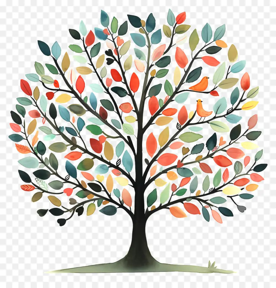 Древо жизни，красочное дерево PNG