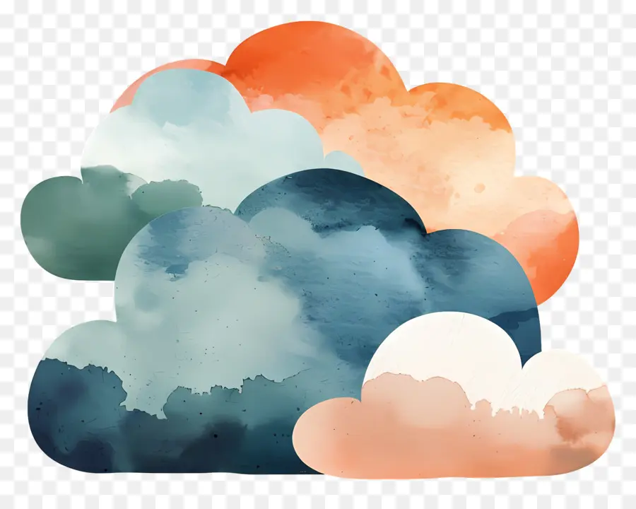 облако，радужные облака PNG