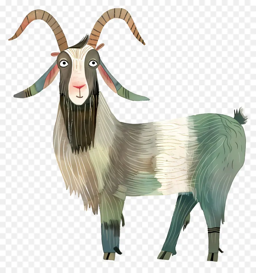 мультяшная коза，акварельные иллюстрации PNG