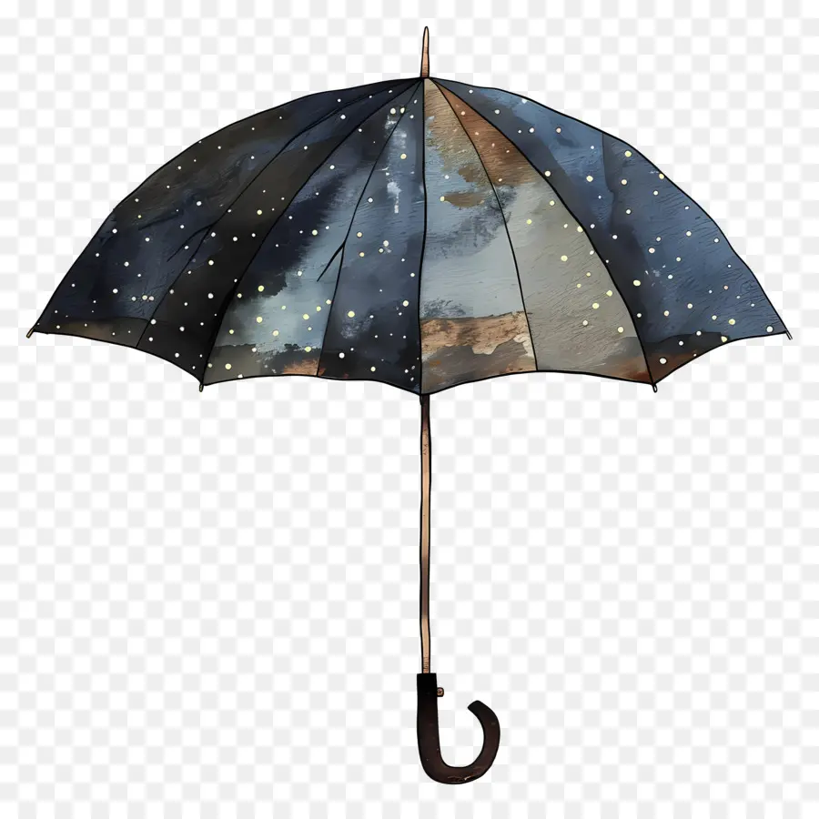 Зонтик，черный и белый PNG