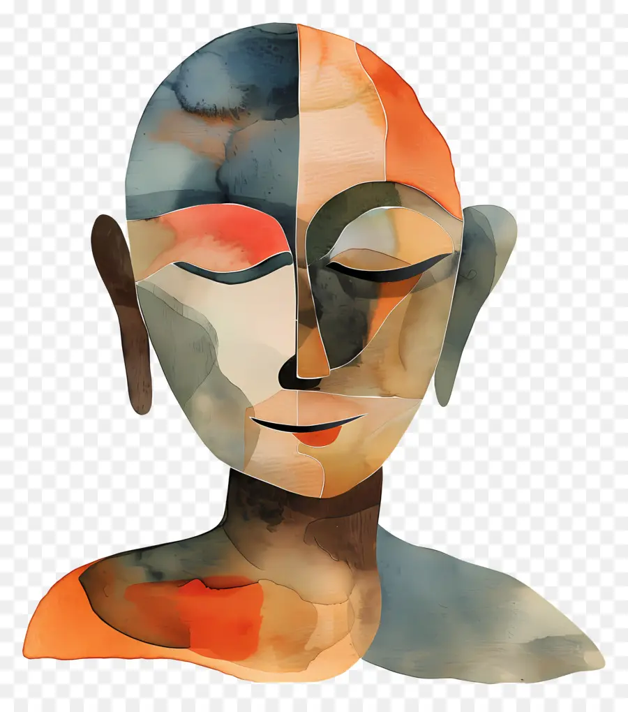 Будда портрет，акварельная живопись PNG