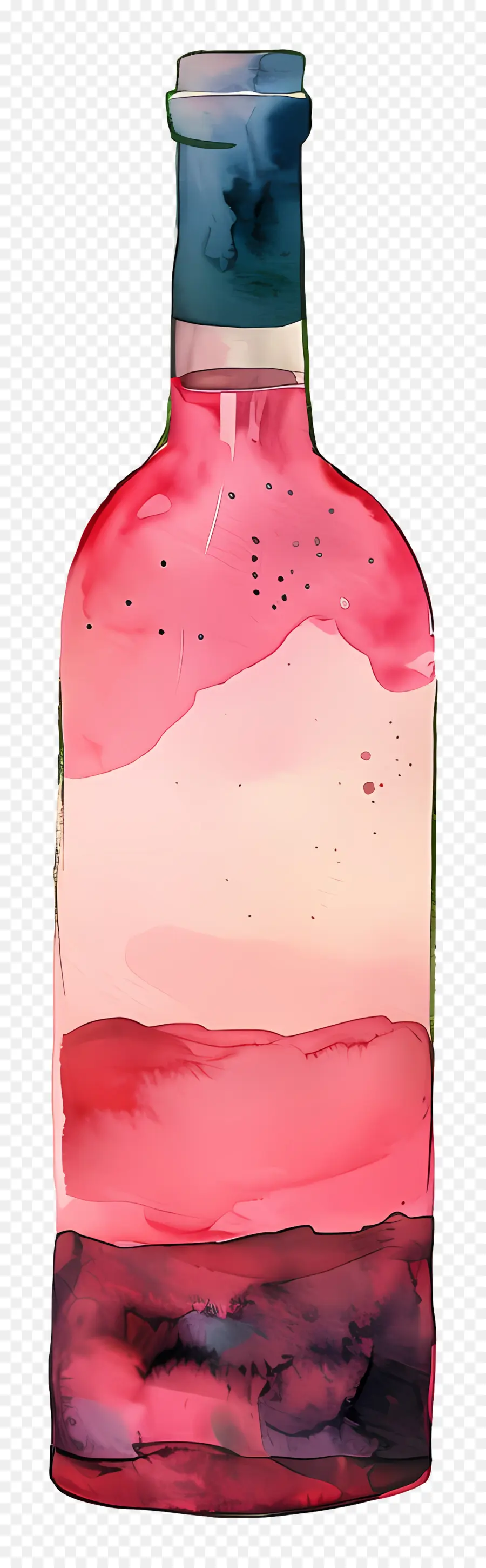 бутылки вина，Розовая стеклянная бутылка PNG