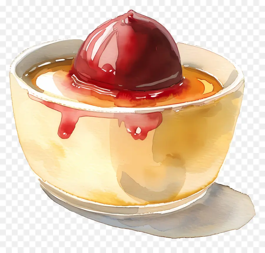 Пудинг，вишневое ванильное мороженое PNG