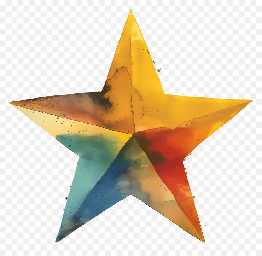 звезда，акварельные краски PNG