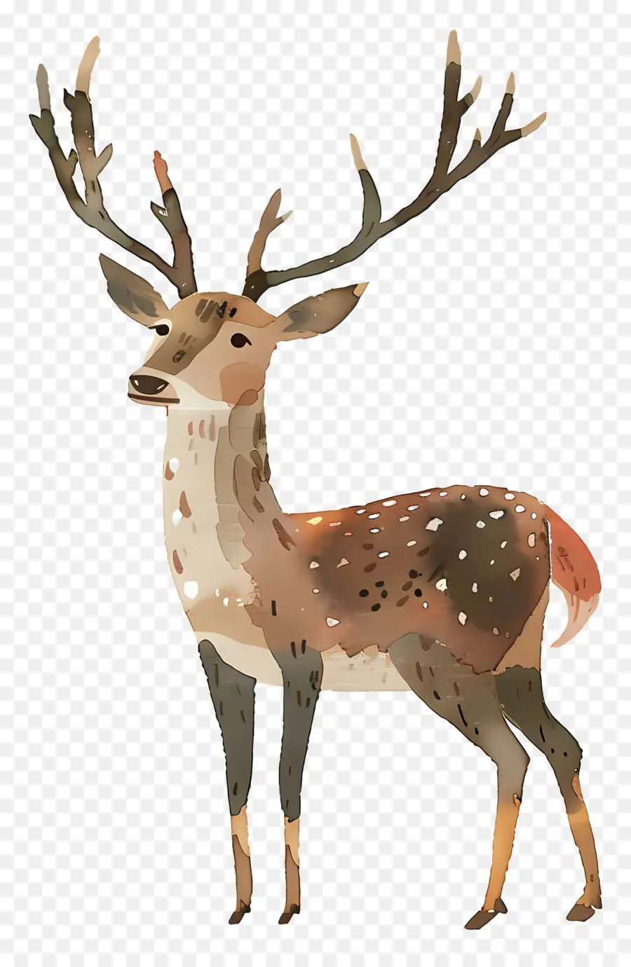 Cartoon Deer，Коричневый Олень PNG