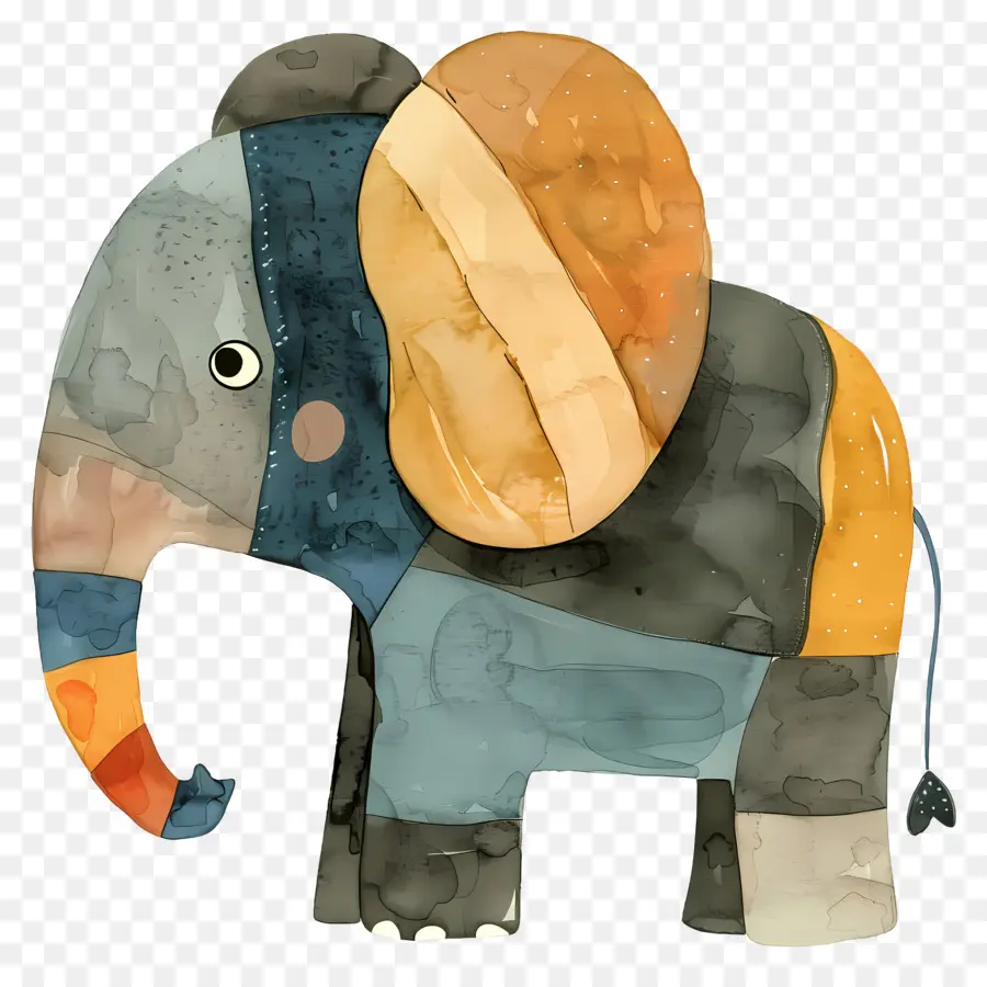 мультфильм слон，большие уши PNG