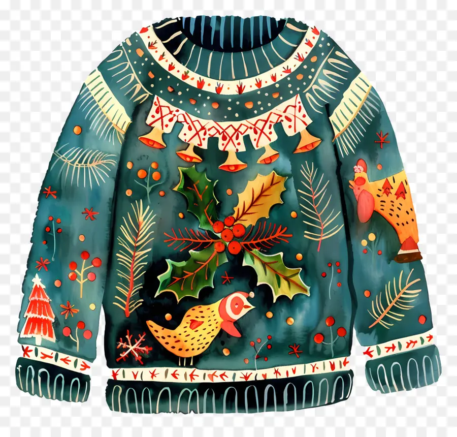 уродливые Рождество свитер，Праздничный свитер PNG