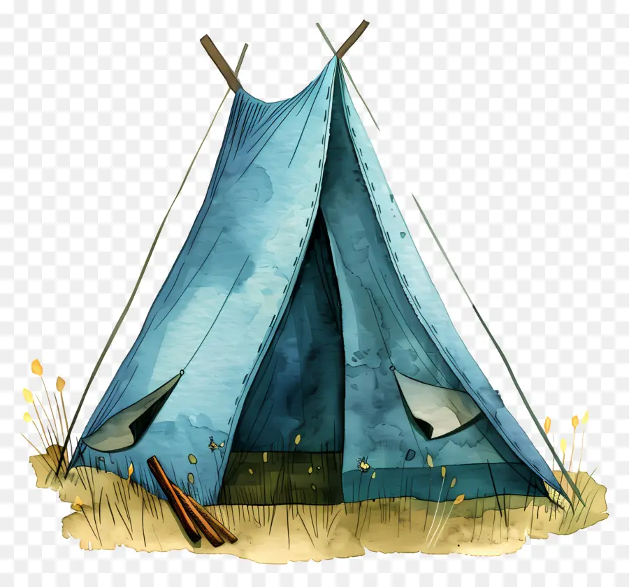 палатка，синяя брезент палатка PNG