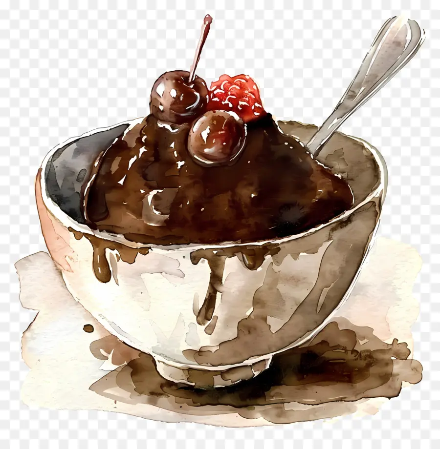 Шоколадный пудинг，шоколадный десерт PNG