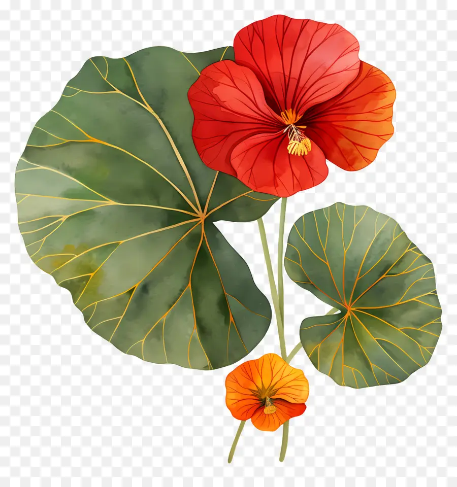 Настурция，яркий цветок PNG