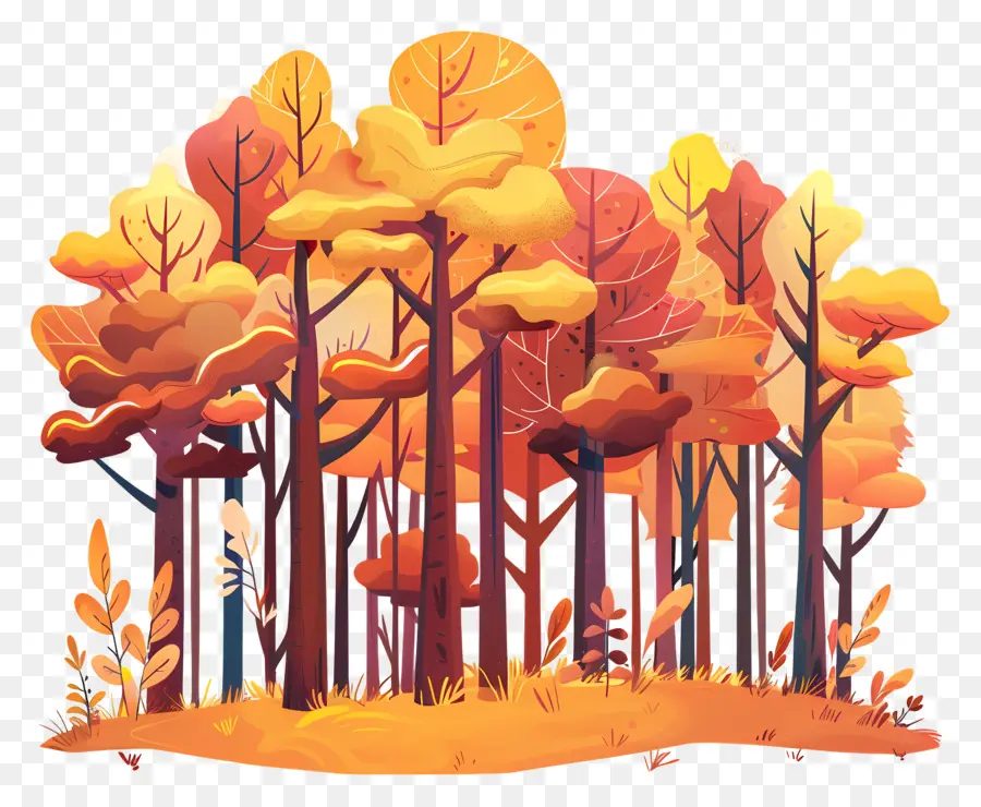 Осенний Лес，деревья PNG