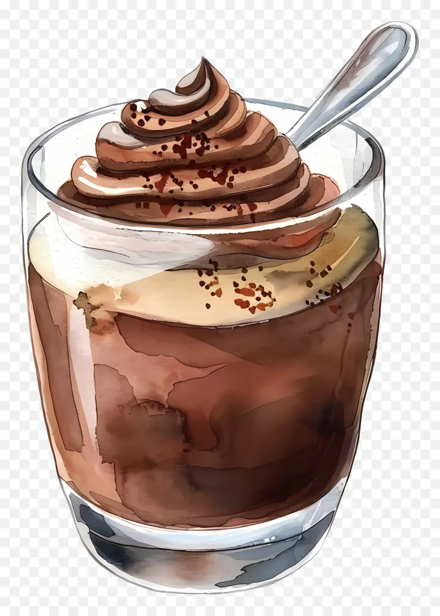 Шоколадный мусс，шоколадный десерт PNG