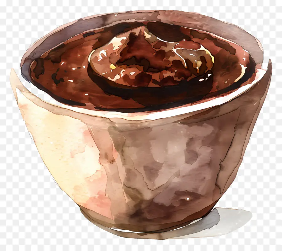 Шоколадный пудинг，акварельная живопись PNG