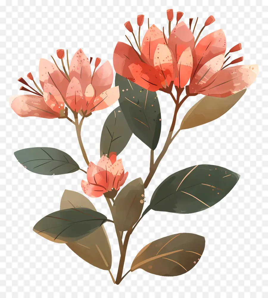 Цветочный кустарник，розовый цветок PNG
