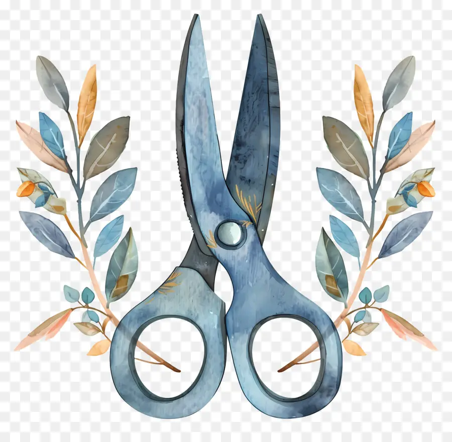 Ножницы，оливковые ветви PNG