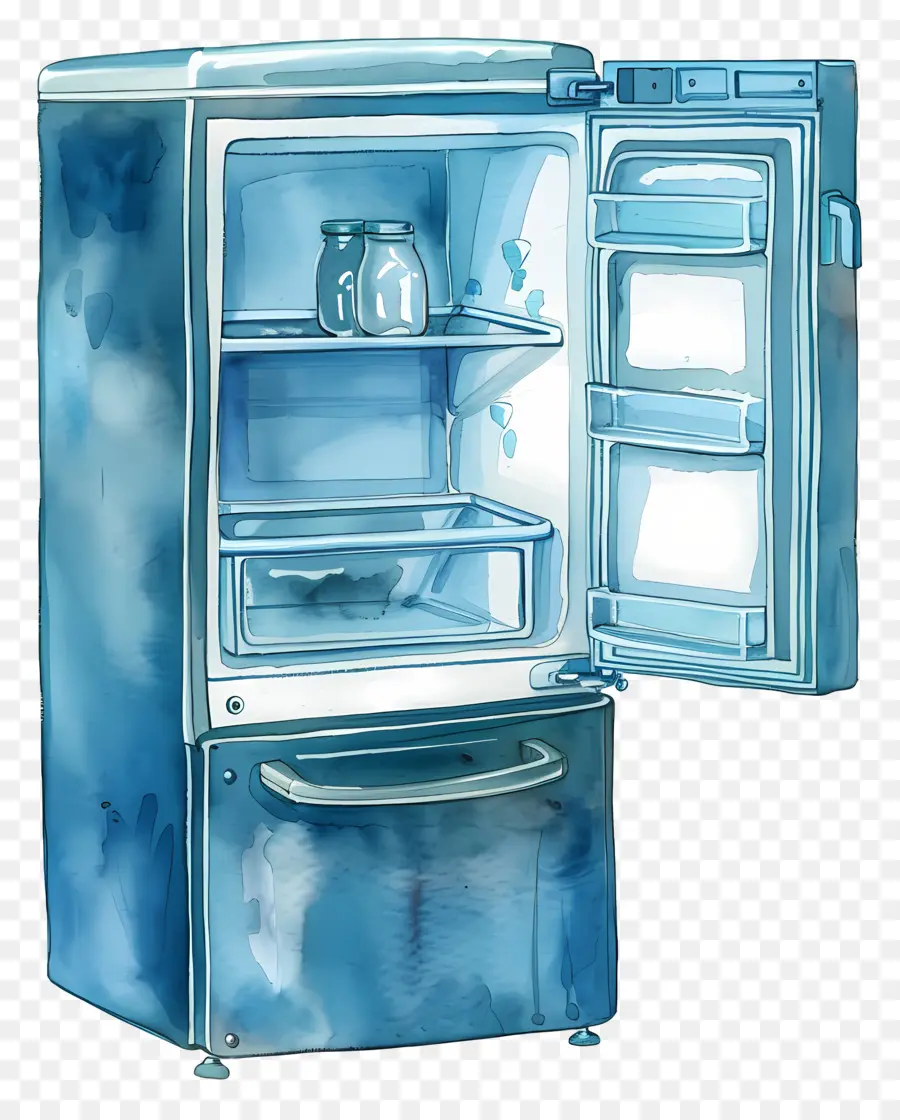 холодильник，акварельная живопись PNG