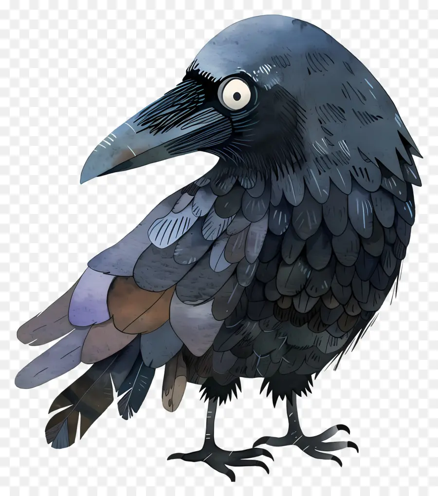 Мультфильм ворон，черная птица PNG
