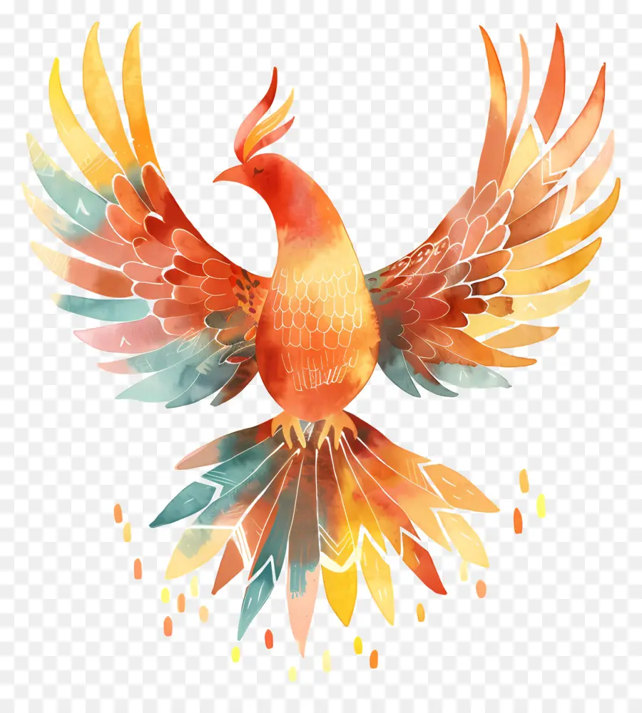Феникс，красная птица PNG