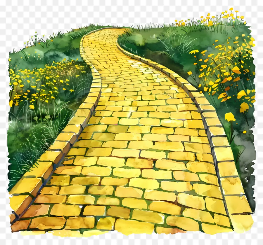 Дорога из желтого кирпича，живопись PNG