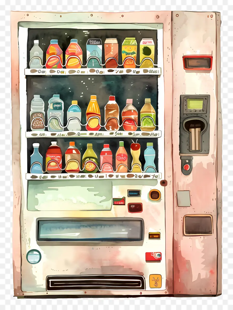 Торговый автомат，акварельная живопись PNG