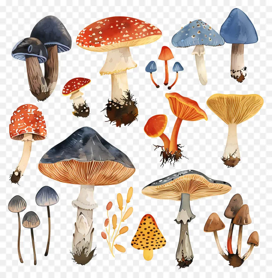 грибы，Colors PNG