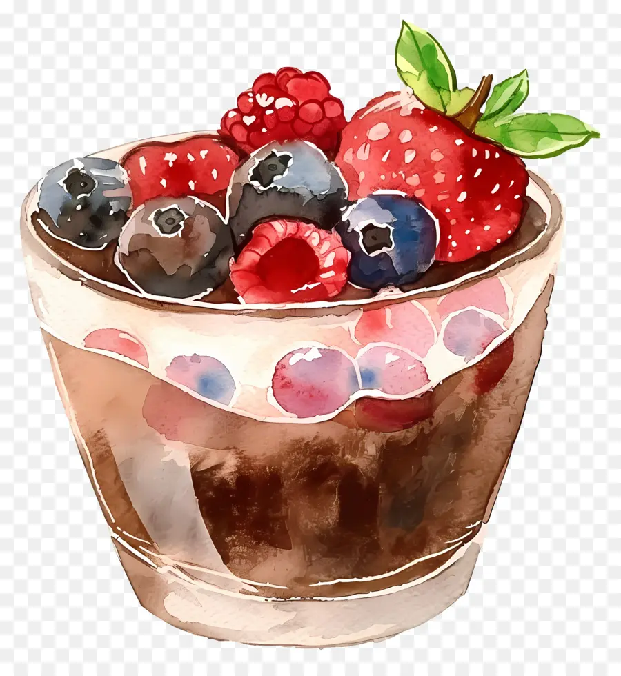 Шоколадный пудинг，Berries PNG