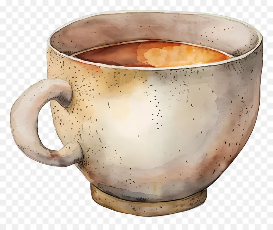 чашка чая ，акварельная живопись PNG