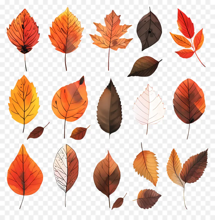 Осенние Листья，акварельные листья PNG