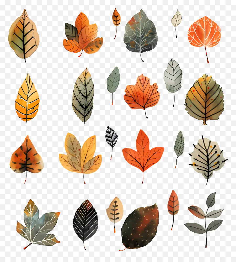 Осенние Листья，акварельные картины PNG