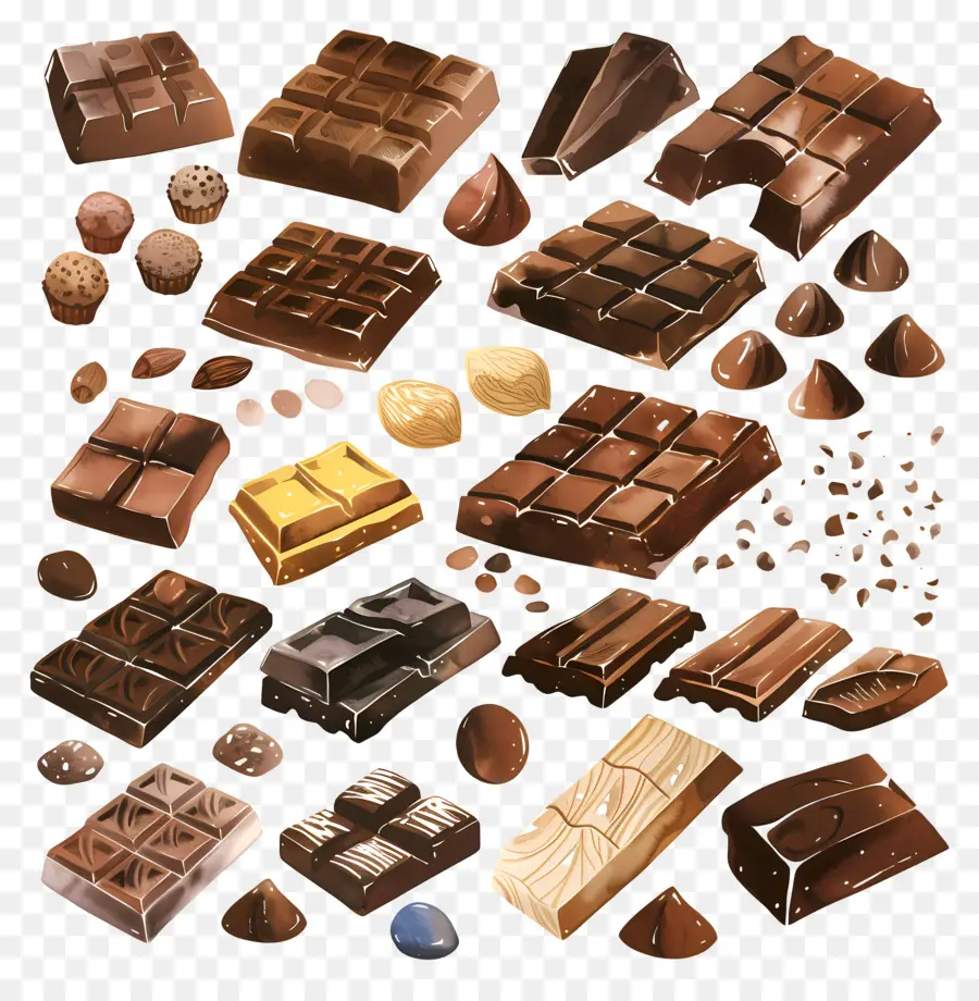 Шоколад，шоколадные плитки PNG