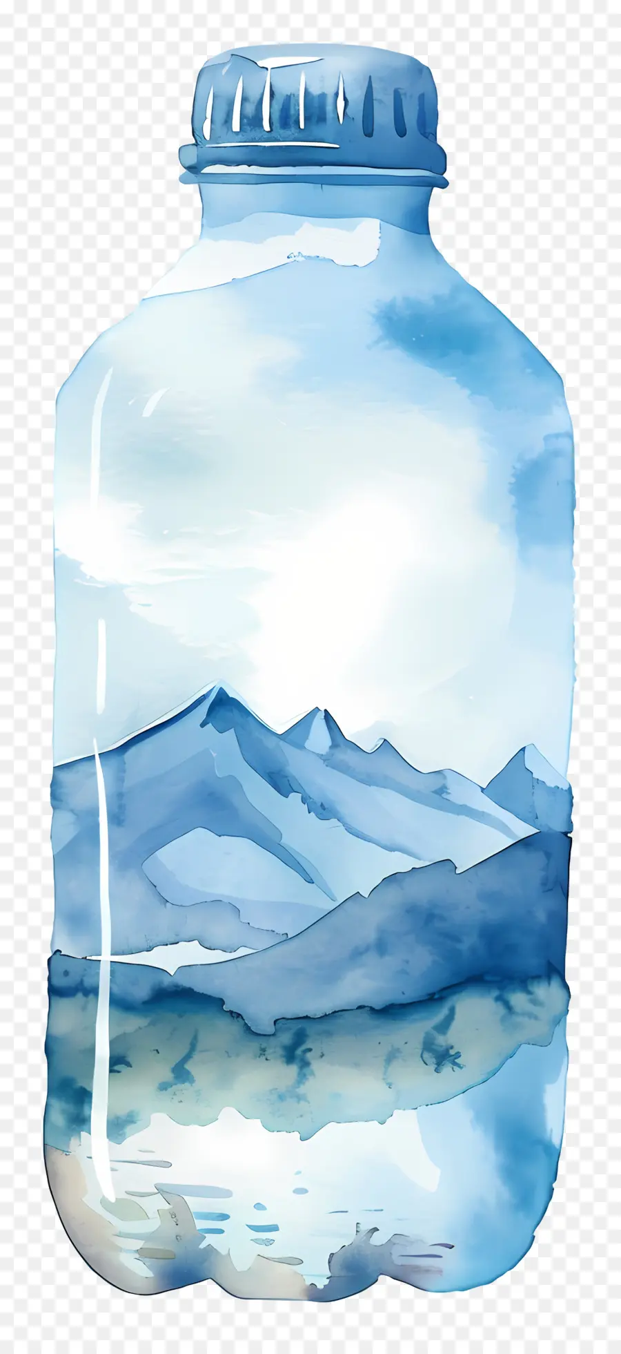 бутылка воды，акварельная живопись PNG