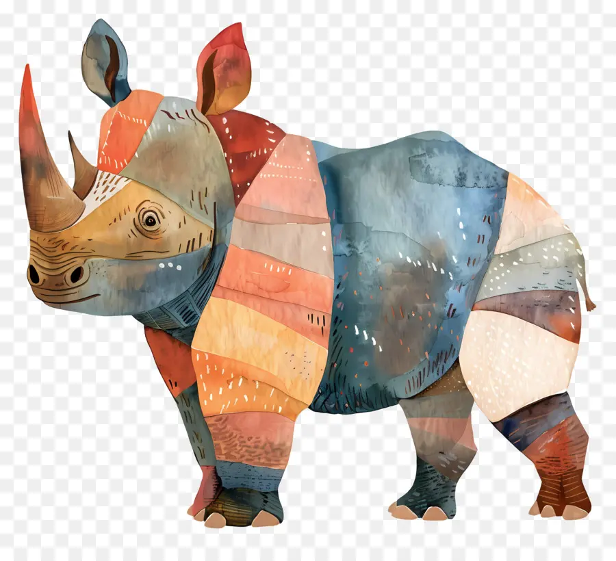носорог，акварельная живопись PNG