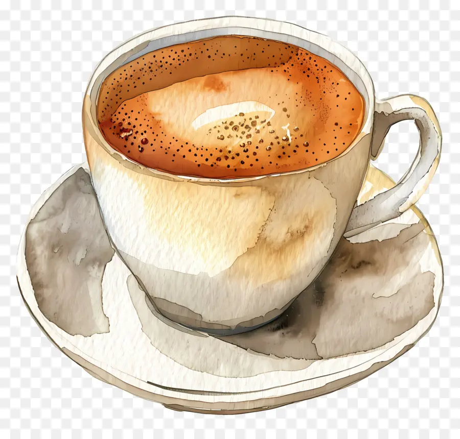 кофе，акварельная живопись PNG