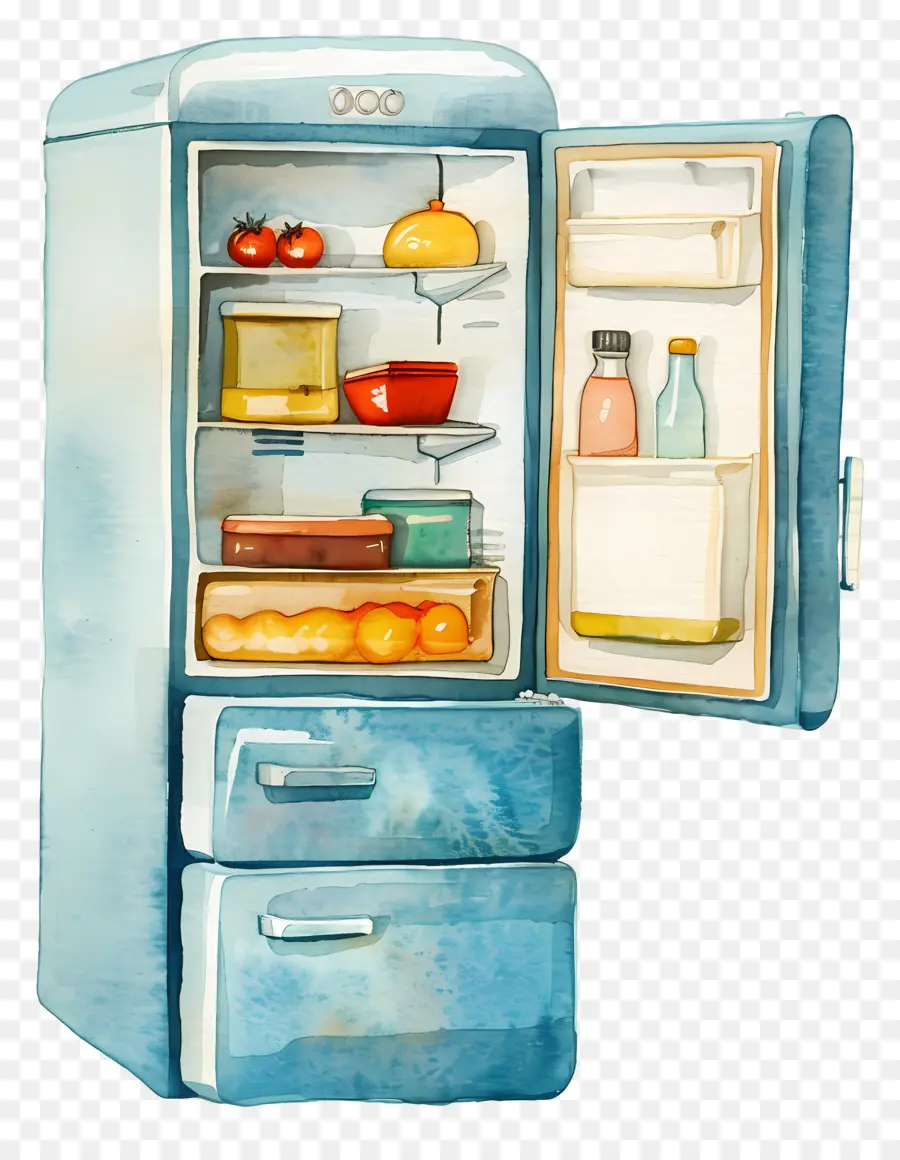 холодильник，Винтажный холодильник PNG