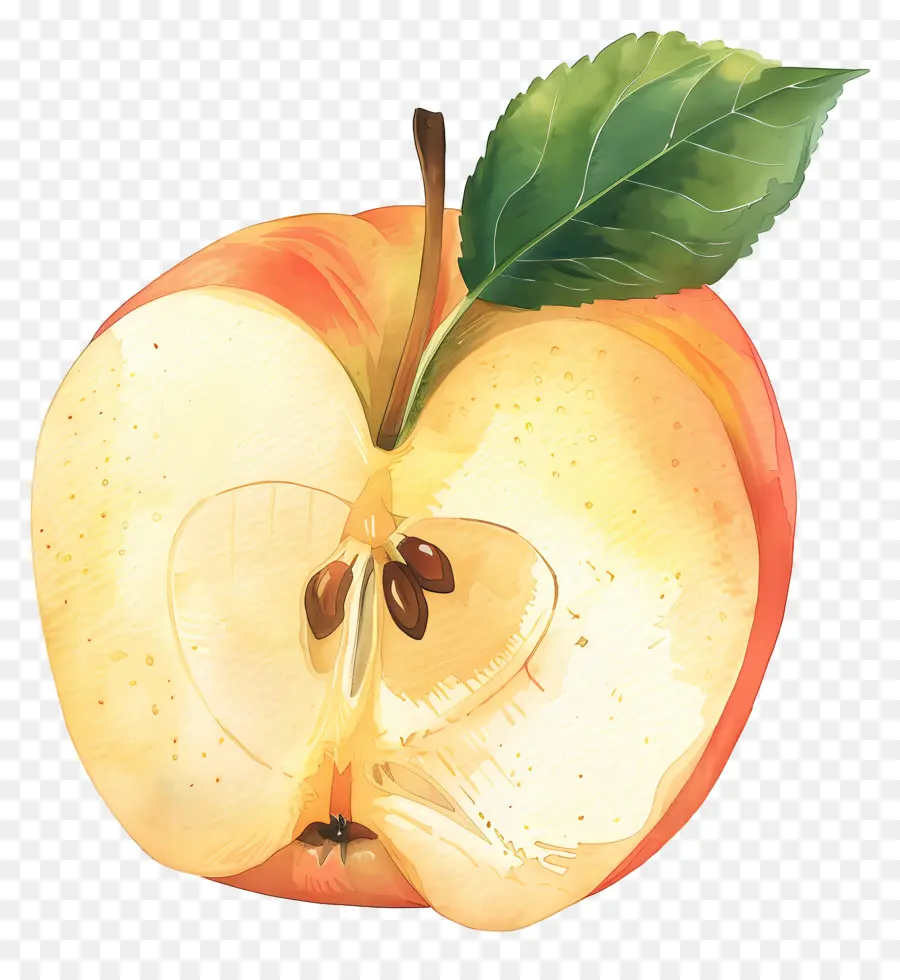 яблоко нарезать，половину яблока PNG